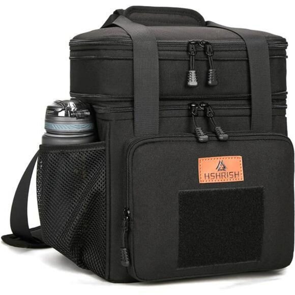 Large insulated tactical lunch bag cooler with shoulder strap for work and trave - Picture 1 of 7